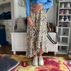 Maxine Nichols Floral Ruffle High low Skirt Size Medium